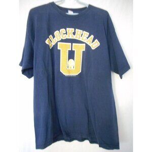 Vtg Blue Charlie Brown Blockhead U Tee T-Shirt Short Sleeve cotton blend Unisex